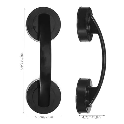 Generic 2pcs Suction Cup Grab Bars for Bathroom and Bathtub Portable Plastic Anti-Slip Shower Handles with Easy Removal for Elderly and Those
