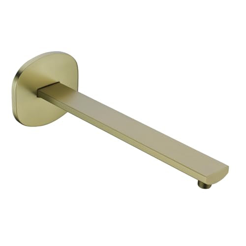 16 Inch Shower Arm with Flange,Stainless Steel Extension Extender Pipe for Fixed Rain Shower Head,Brushed Gold Extra Long High Rise Shower Head Extension Arm,SE-91119-16BG - color: Brushed Gold(91119)