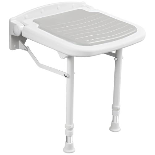 Wall Mounted Shower Seats, Support 550lbs, Adjustable Height Fold Down Shower Seat Wall Mounted, Folding Shower Bench Wall Mounted for Elderly-Adults-Pregnants-Seniors-Disabled - size: FSA eligible- Shower Seat