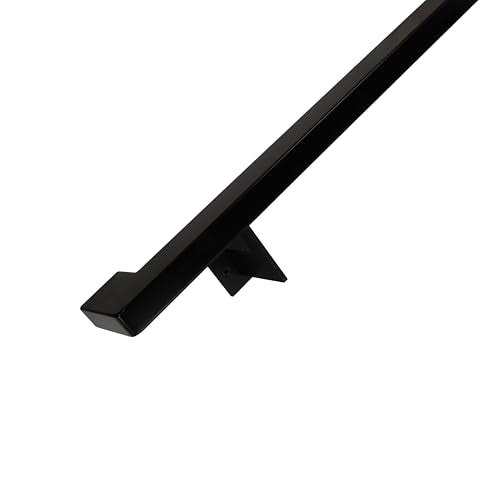 Urban Contemporary Aluminum Complete Handrail Grab Bar Set, Brackets Included, Powder Coated Finish (Black, 5 Foot Handrail) - color: Black, size: 5 Foot Handrail