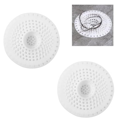 White Drain Hair Catcher Shower Drain Cover Hair Catcher Bathtub Drain Hair Catcher Silicone Tub Hair Catcher Drain Protector - color: White