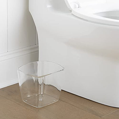 Huang Acrylic Clear Square Mini Wastebasket Trash Can | Garbage Container Bin for Bathrooms, Kitchens, Home Offices | Shatter-Proof, Stylish, Durable and Compact Design - size: Mini Square