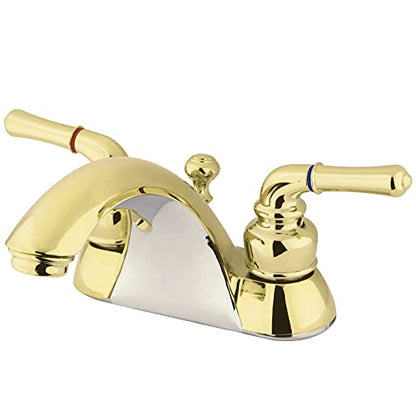 Kingston Brass KB2622 Naples 4-Inch Centerset Lavatory Faucet, Polished Brass - color: Polished Brass