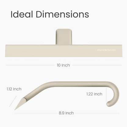 JustHang Shower Squeegee with Built-in Hook, 10-Inch Light Taupe | Award-Winning Design, All-One-Piece Soft-Touch Silicone, for Glass Door, Bathroom, Window, Mirror, Tile Wall, Car - color: Light Taupe