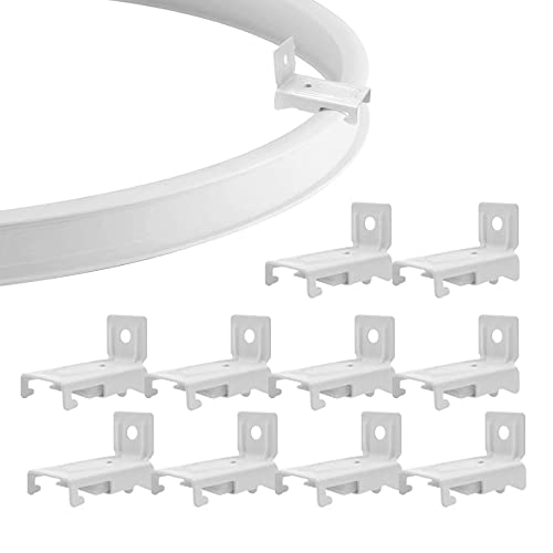 TOKPLNU Wall Mount Brackets for Flexible Curtain Track, Bendable Curved Curtain Rail Wall Mounting Hardware, White 10 Pack - color: White, size: 10Pcs Wall Mount Bracket