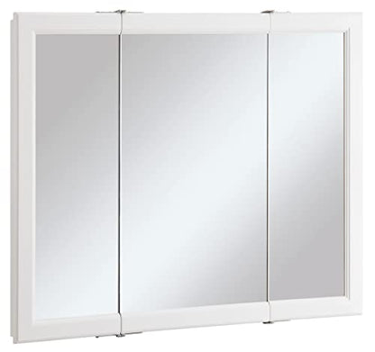 Design House Wyndham Tri-View Medicine Cabinet, 36", White | Wall Mount, Transitional, Wood, Bath, 545103-WHT - color: White, size: 36 in. W x 30 in. H