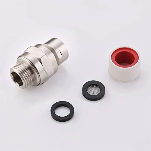 Brushed Nickel Shower Extension Swivel Joint, Biveah Adjustable Shower Head Connector G1/2 Brass Shower Adapter, KSB011NA - color: Brushed Nickel