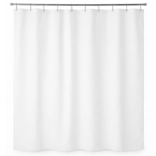 Epica Waterproof Shower Curtain Liner for Bathroom, Metal Grommets (White) | Rust-Resistant, Fights Odor and Stains, Nylon Mesh Header - color: White