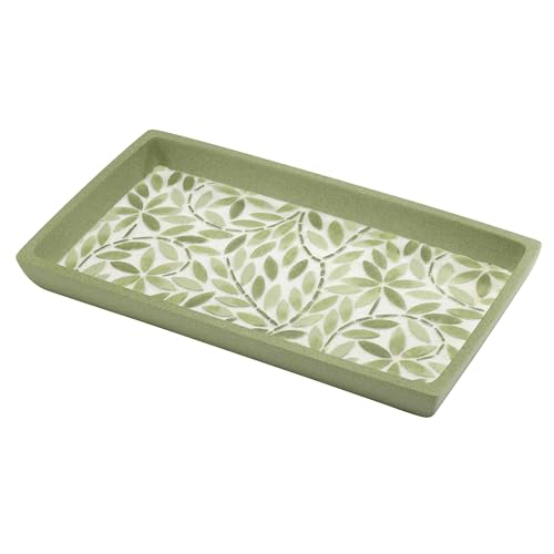 Avanti Linens - Vanity Tray, Resin Countertop Accessories, Guest Bathroom Essentials (Stratford Collection, Green) - size: 10.3" x 5.5" x 1.2"