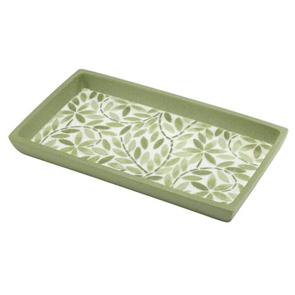 Avanti Linens - Vanity Tray, Resin Countertop Accessories, Guest Bathroom Essentials (Stratford Collection, Green) - size: 10.3" x 5.5" x 1.2"