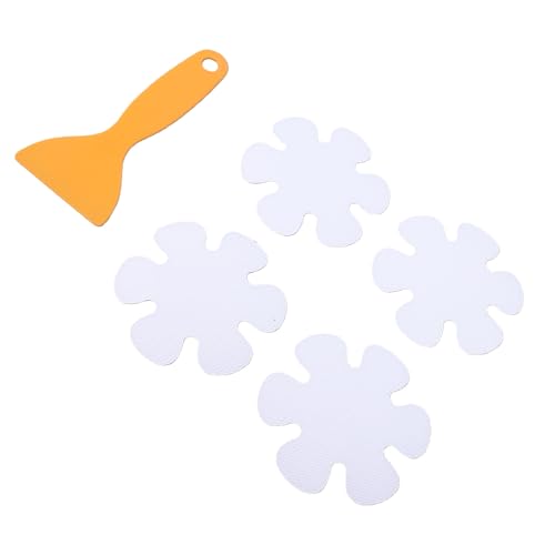 Jiawu Bathtub Stickers, Water Proof Safety Anti Slip Shower Stickers, Safety Bath Decals with 24 Pcs Flower and Scraper for Bathroom Bathtub Shower Pool Stairs