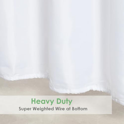 White Shower Curtain Liner 72 x 74 Inches Long, Water Repellent Polyester Bathroom Fabric Shower Curtains for Spa and Hotel Quality, Machine Washable - color: White, size: 72"W x 74"L (Pack of 1)