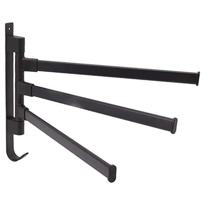 Heavy Aluminum Swivel Towel Bar, Matte Finish Wall Mounted Rack with Hooks Organize Towels and Clothes Save Space with Multi Arms Rustproof Suitable for Bathroom Bedroom Kitchen - color: 3 Arms
