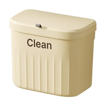 Hanging Trash Can,8.5/12L Hanging Trash Can for Kitchen Large Capacity Recycling Garbage Basket Wall Mounted Trash Bin with Lid Bathroom, White