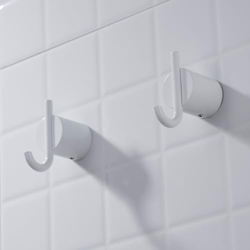 Towel Hooks,Stainless Hook for Hanging Loofah,Towels, Coat, Bath Robe Bathroom Shower,Light White 2 Pack,SW-96068-8LW-2. - color: Double Hook-Light White