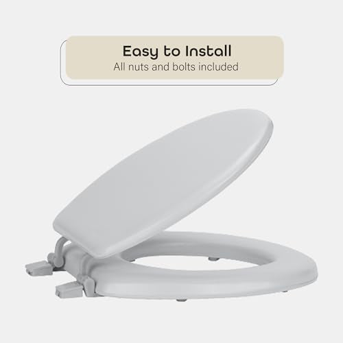 Soft Standard Vinyl Toilet Seat, Silver, 17 in - color: Silver, size: 17 Inch, style: Vinyl