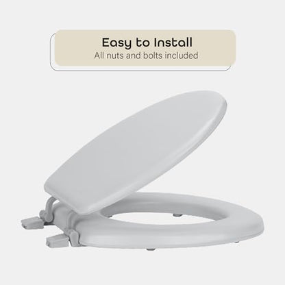 Soft Standard Vinyl Toilet Seat, Silver, 17 in - color: Silver, size: 17 Inch, style: Vinyl