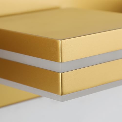 SineRise LED Modern Bathroom Vanity Light Fixtures, Modern Acrylic Bathroom Wall Lighting Fixtures Over Mirror, 2-Light, 15.5-Inch, Gold, White - color: Gold, White, size: 2-Light, 15.5-Inch