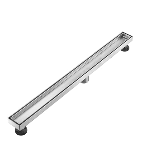 AVSIILE Linear Shower Floor Drain, 40 Inch Brushed Nickel 304 Stainless Steel Bathroom Drains Kit, Rectangular Shower Trench Drain with Reversable Tile-in Pattern Drain Cover & Hair Catcher - color: Brushed Stainless, size: 40 Inch