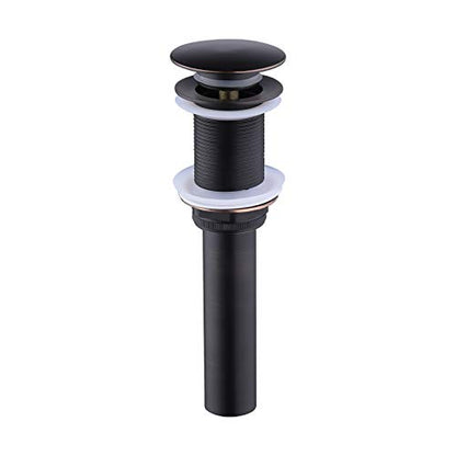 KES Bathroom Sink Drain Without Overflow Vessel Sink Lavatory Vanity Pop Up Drain Stopper Oil Rubbed Bronze, All Metal Rustproof Brass and 304 Stainless Steel, for 1.6"-1.9" Sink Hole, S2008D-ORB - color: Oil Rubbed Bronze, style: NO Overflow, 1 Pack