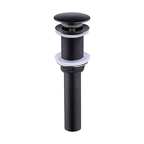 KES Bathroom Sink Drain Without Overflow Vessel Sink Lavatory Vanity Pop Up Drain Stopper Oil Rubbed Bronze, All Metal Rustproof Brass and 304 Stainless Steel, for 1.6"-1.9" Sink Hole, S2008D-ORB - color: Oil Rubbed Bronze, style: NO Overflow, 1 Pack