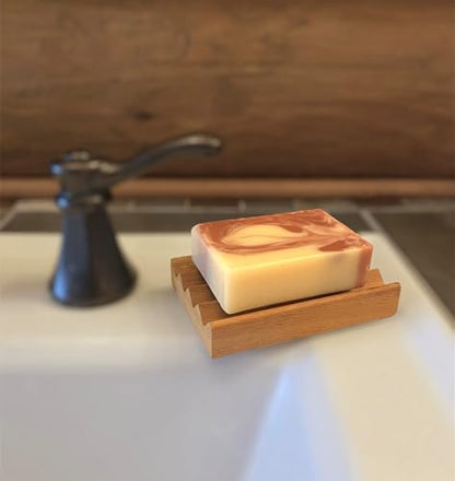 12-Pack American Red Alder Natural Wood Soap Dish, 100% Handcrafted in The USA, Bar Soap Holder for Kitchen or Bathroom
