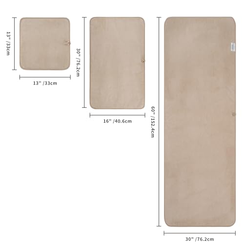 POLYTE 410 GSM Poly Blend Microfiber Quick Dry Bath Towel Set of 6 Pieces - color: Beige