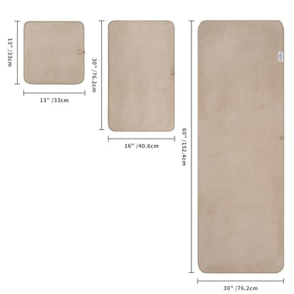 POLYTE 410 GSM Poly Blend Microfiber Quick Dry Bath Towel Set of 6 Pieces - color: Beige