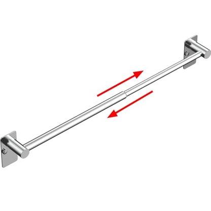 Towel Bar, Adhesive or Drill Wall Mount, Chrome, 1 Pack | Adjustable 14.4 to 25.2 Inch, 304 Stainless Steel Hand Towel Holder, Square Base Towel Racks for Bathroom, Kitchen Use - color: Standard Length–chrome