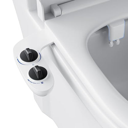 IDEALHOUSE Bidet Attachment for Toilet - Dual Nozzle Feminine Wash, Bidet Sprayer for Bathroom,Adjustable Water Pressure,Non-Electric Toilet Bidet Bathroom Accessories(grey knob)