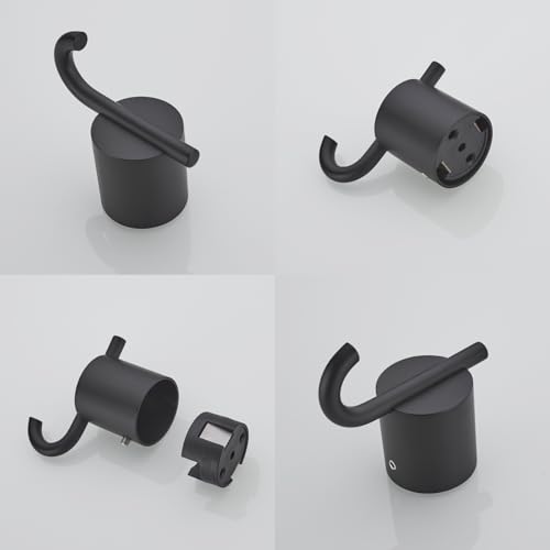 Matte Black Coat Hooks, Stainless Steel Hooks, Towel Hooks for Hanging Robes, Aprons, Coats and Hats in Bathrooms,Kitchens and Hotels,SW-96068-8MB-2. - color: Double Hook-Matte Black