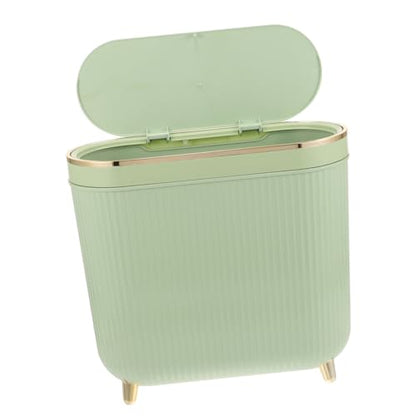 Alipis Sleek Slim Trash Can with Lid for Bathroom Bedroom and Kitchen Stylish Narrow Waste Basket for Spaces Odor-Blocking Design Easy to Clean for Home Decor