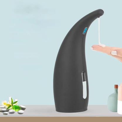 Automatic Soap Dispenser, Rubber Black | 4 Levers Adjustable, Touchless Liquid Dispenser, Infrared Motion Sensor, Waterproof, 300ml/11oz - color: Black