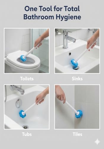 Disposable Toilet Brush for Bathroom Cleaning, Toilet Brush and Holder Set, Deep Cleaning Toilet Bowl Cleaner with Replaceable Heads, Hygienic Storage Design (Replacement Heads - 24pcs Purple) - color: Replacement Heads - 24pcs Purple