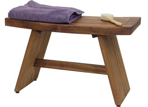 The Original 30" Asia Teak Shower Bench | Durable, Water-Resistant Teak, Shower Chair & Shaving Foot Rest, Indoor/Outdoor Use