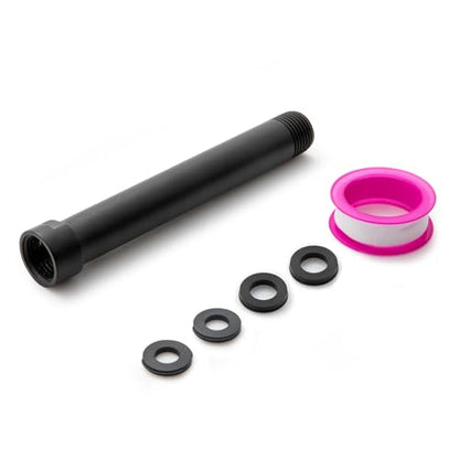 OFFO Shower Head Extension Arm, Shower Arm Extension Shower Head Extender Made of 304 Stainless Steel Shower Pipe Extension, Matte Black 6 in - color: Matte Black, style: 6 in