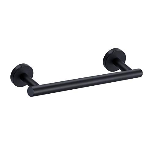 Nolimas Matte Black Bath Hand Towel Bar Single Bars Towel Rack Rod Classic Wall Mounted Stainless Steel Bathroom Towel Bar Toilet Kitchen Towel Shelf Single Layer,12inch - color: Matte Black, size: 12inch