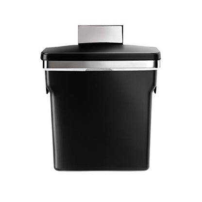 simplehuman 10 Liter / 2.6 Gallon In-Cabinet Trash Can Heavy-Duty Steel Frame, Black - size: 10L In-Cabinet