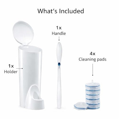 Disposable Toilet Bowl Cleaning Wand System with Replaceable Scrubbing Heads, Handle and Single-Use Refills for Bathroom Cleaning
