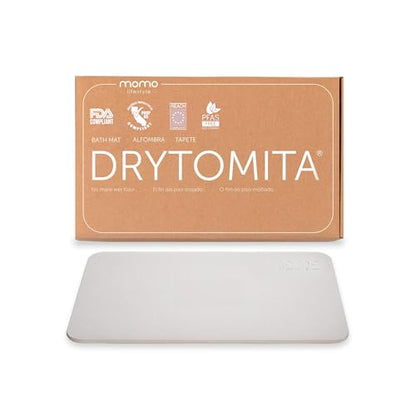 Momo Lifestyle Stone Bath Mat – Quick Dry Diatomaceous Earth Bath Mat, Non Slip Bathroom Shower Mat, Ultra Absorbent Diatomite Bath Stone, Linen Grey, 23.6 x 15.4” - size: 1'3" x 1'11" (Rectangular)