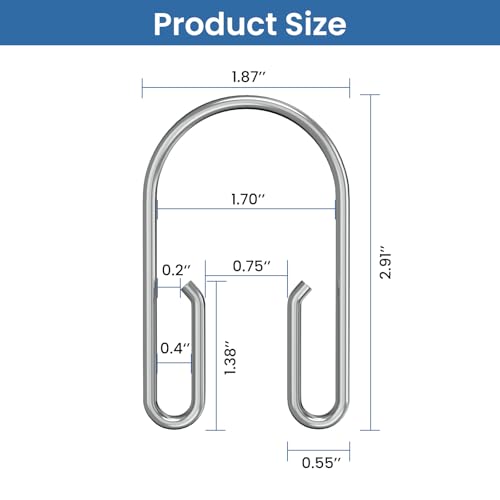 Chrome Shower Curtain Hooks Rings，Double Sided Shower Curtain Hooks Rust Proof，12 pcs Shower Hooks for Inside Shower，Smooth Sliding Anti-Drop Double Shower Rings for Curtain (Chrome) - color: Chrome