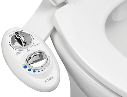 LUXE Bidet NEO 185 - Bidet Attachment for Toilet Seat, White | Non-Electric, Dual Nozzle, Self-Cleaning, Adjustable Water Pressure, Rear & Feminine Wash - color: White
