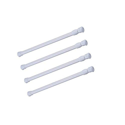 Cupboard Bars Tension Rods, 4 Pack Spring Tensions Rods 11.8-20 Inches Steel Adjustable Tension Curtain Rod Closet Rod Window Rods (White) - color: White, size: 11.8-20 inch