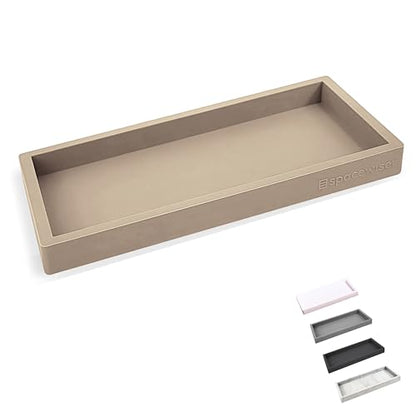 Countertop & Vanity Silicone Tray - Small 7.7" Kitchen Soap Tray | Kitchen Sink Soap Tray, Dish Soap Tray for Kitchen Counter, Bathroom Tray, Silicone Soap Dispenser Tray & Sponge Holder - color: Coastal Sand, size: Small 7.7”