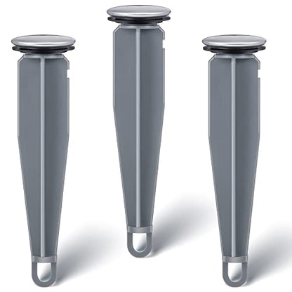 Enhon 3 Pack Pop up Stoppers Compatible with Moen Drain Components | Chrome Bathroom Sink Drain Plunger, 4-7/8 Tall, 1-1/4 Cap Dia, with 1 Mounting Hole and Gasket Seal, Compatible with 88994
