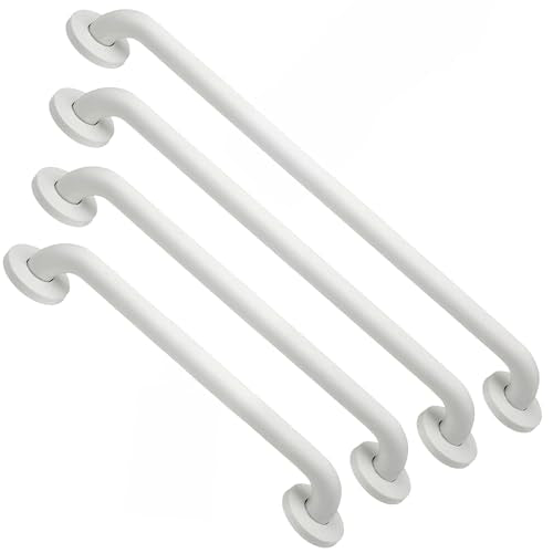 4-Pack Starter Bundle, 500 lb, 16/18/24/32 in, White | Complete Bathroom Safety Starter Bundle, For Seniors, 1.25 in Diameter, 500 lb Rated, All-in-One Shower Safety Solution - color: White