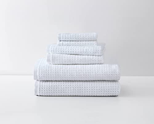 Tommy Bahama - Bath Towels, Highly Absorbent Cotton Bathroom Decor, Low Linting & Fade Resistant, Oeko-Tex Certified (Northern Pacific White, 6-Piece) - color: Northern Pacific White, size: 6 Piece Bath Towels