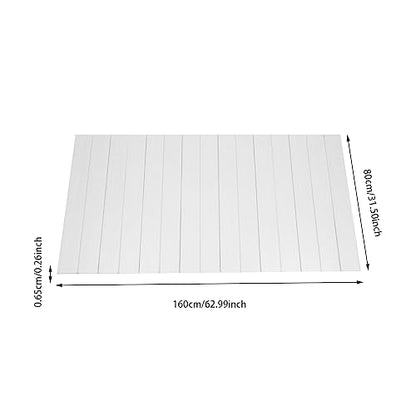 63x32in Bath Lid Cover Bathtub Tray, Foldable Bathtub Cover Bath Insulation Cover, PVC Dustproof Shutter Bath Lid fit Most Tubs, Can Hold Wine Glass, Books, Tablets, Cellphones - color: White, size: 63x31.5in