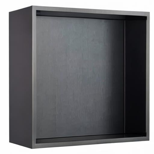 Shower Niche, 14"x14" No Tile Needed, The Insert Storage Square Shower Shelf is Easy to Install, Stainless Steel, Black grey - size: 14"x14"