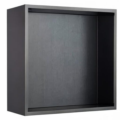 Shower Niche, 14"x14" No Tile Needed, The Insert Storage Square Shower Shelf is Easy to Install, Stainless Steel, Black grey - size: 14"x14"